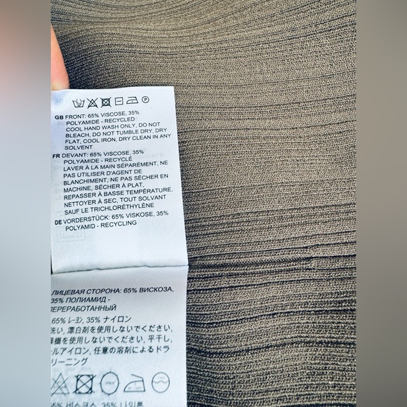 TOTEME Seamless Ribbed Knit Tank Dress  Faded Olive Large - Picture 12 of 15